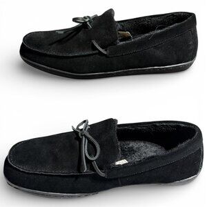 Vionic Irving Adler Men's Black Suede Moccasin Shoes Size 12 NIB Slippers